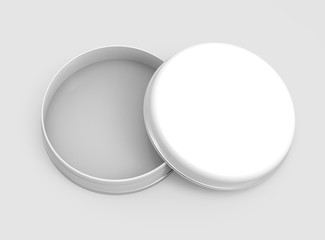 Short metal tin mockup