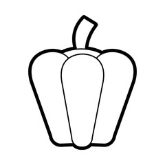 Flat line uncolored pepper over white background vector illustration