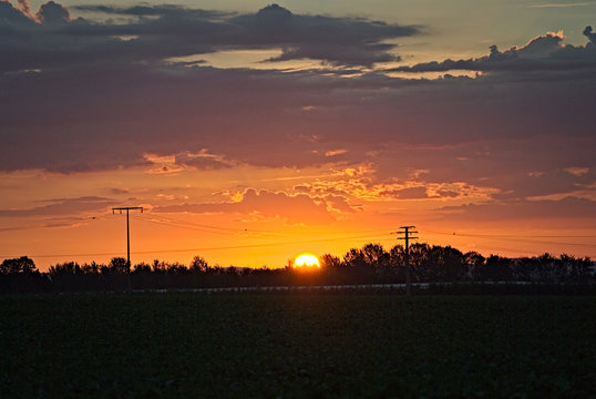 Fototapeta Colorful sunrise in germany 