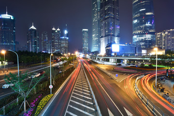 Fototapeta na wymiar Shanghai skyscrapers scenery at night