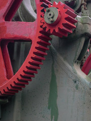 The gears of a old and vintage machine