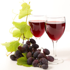 red wine and grape