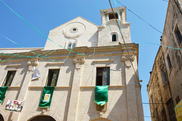 Fototapeta na wymiar Bisceglie Cathedral with Saints patrons feast, Apulia