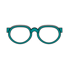 Fototapeta premium Flat line glasses with hint of color over white background vector illustration