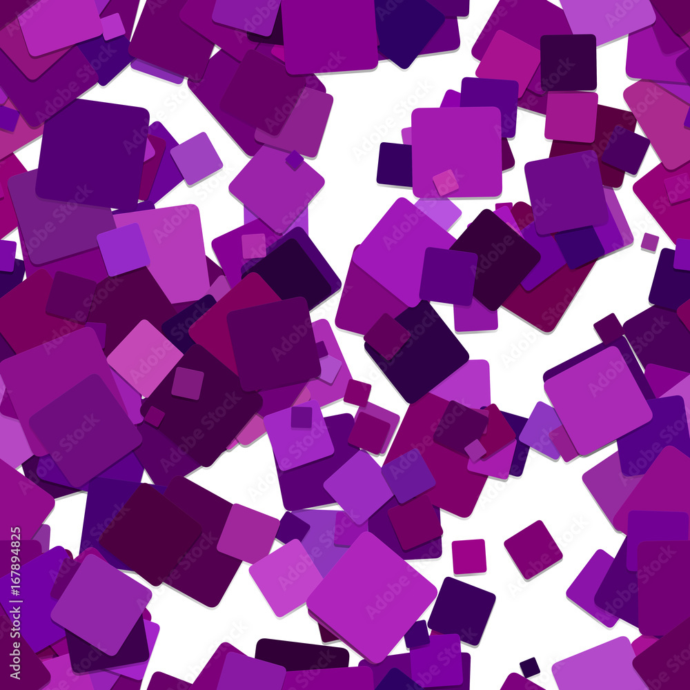 Poster abstract seamless chaotic square pattern background - vector graphic from purple squares with shadow