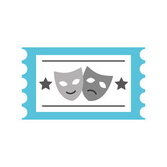 postal seal with theater masks isolated icon vector illustration design