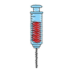 Colorful syringe doodle over white background vector illustration