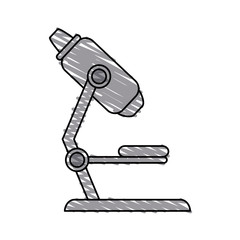 Colorful microscope doodle over white background vector illustration