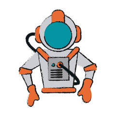 Colorful astronaut avatar doodle over white background vector illustration