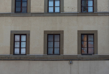 Details of the exterior of Italian buildings in Florence, Tuscany, Italy.