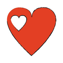 Colorful heart doodle over white background vector illustration