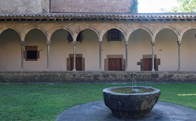 Fototapeta na wymiar Cloister of the Monastery of Sant Joan de les Abadesses, Ripolles, Girona province ,Catalonia, Spain