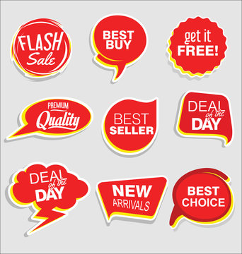 Promo sale stickers and tags collection modern design