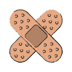Colorful band aid doodle over white background vector illustration