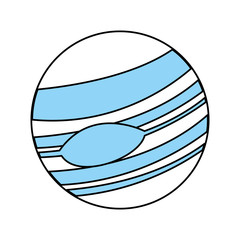 Flat line monocromatic planet over white background vector illustration