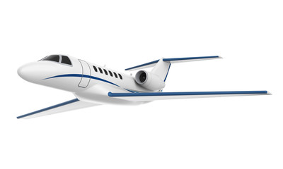 Private Jet Airplane Isolated