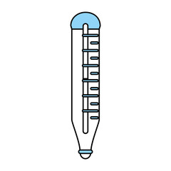 Flat line monocromatic thermometer over white background vector illustration