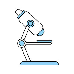 Flat line monocromatic microscope over white background vector illustration