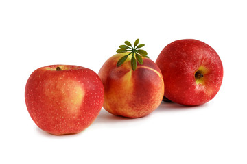 Two apples and peach