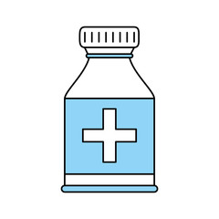 Flat line monocromatic medication over white background vector illustration