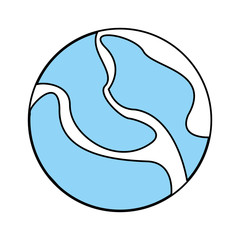 Flat line monocromatic planet over white background vector illustration