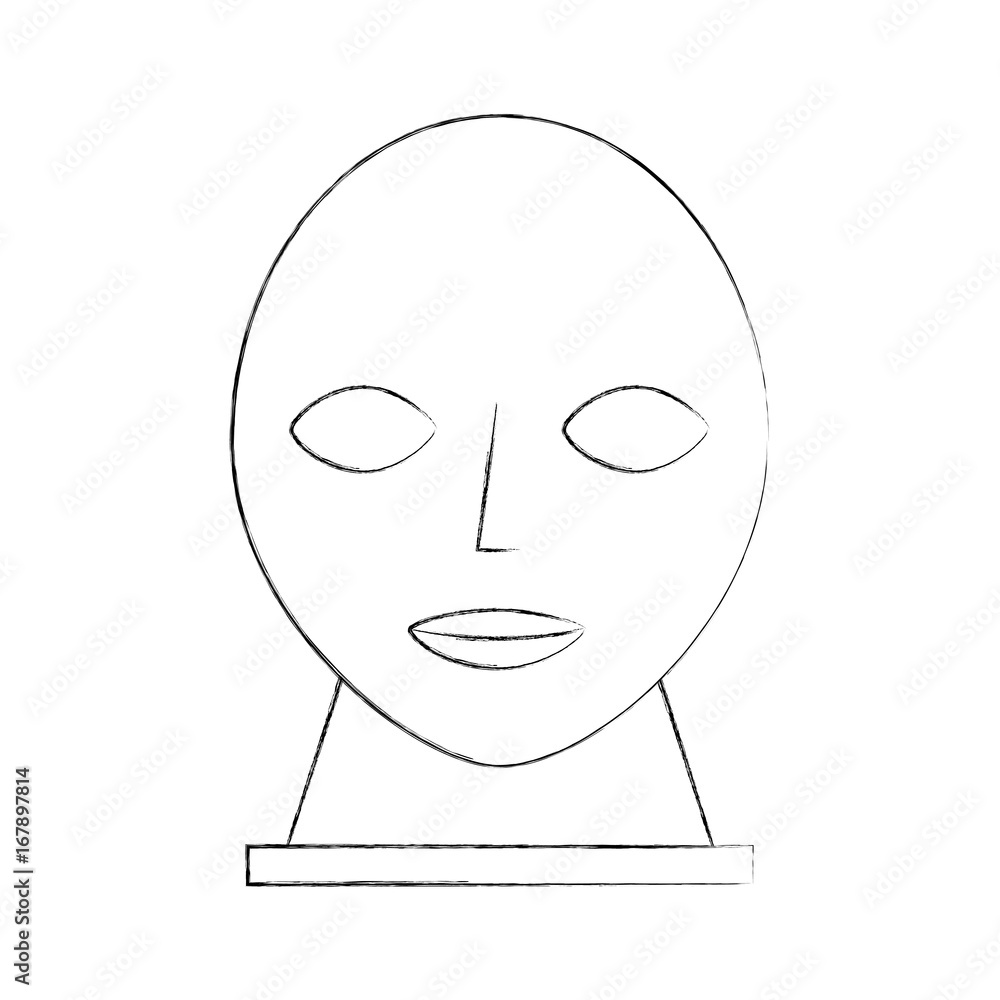 Wall mural head sculpture museum icon vector illustration design