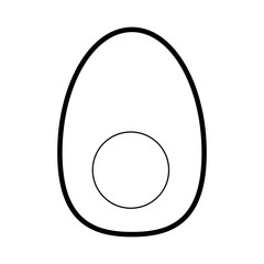 Flat line uncolored egg over white background vector illustration
