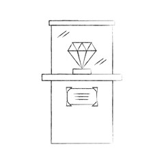 Diamond in museum icon vector illustration design