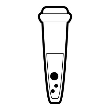 Flat line uncolored eppendorf tube over white background vector illustration