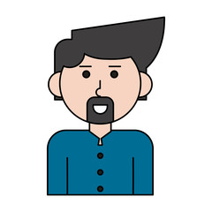 happy bearded man cartoon icon image vector illustration design 