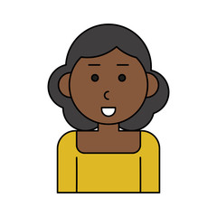 happy dark skin woman cartoon  icon image vector illustration design 
