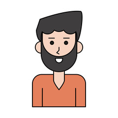 happy bearded man cartoon icon image vector illustration design 