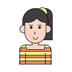 happy woman with ponytail cartoon  icon image vector illustration design 