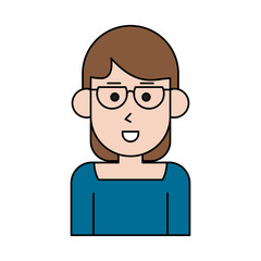 happy woman wearing glasses cartoon  icon image vector illustration design 
