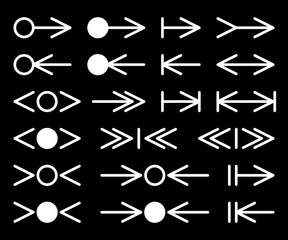 Set of silhouettes arrows.