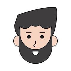 happy bearded man cartoon icon image vector illustration design 