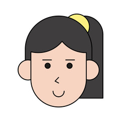 happy woman with ponytail cartoon  icon image vector illustration design 