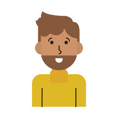 happy bearded man cartoon icon image vector illustration design 