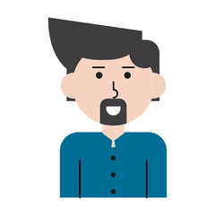happy bearded man cartoon icon image vector illustration design 