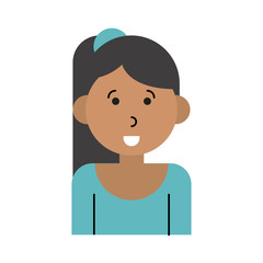 happy woman with ponytail cartoon  icon image vector illustration design 