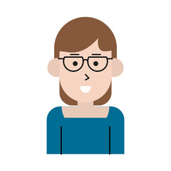 happy woman wearing glasses cartoon  icon image vector illustration design 