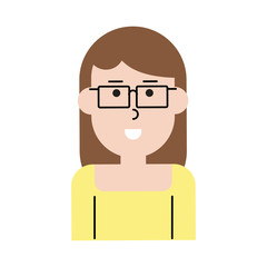 happy woman wearing glasses cartoon  icon image vector illustration design 