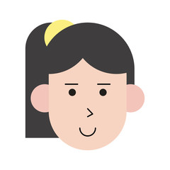 happy woman with ponytail cartoon  icon image vector illustration design 