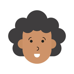 happy woman with big curly hair cartoon  icon image vector illustration design 