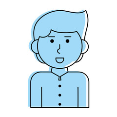happy man cartoon icon image vector illustration design  blue color