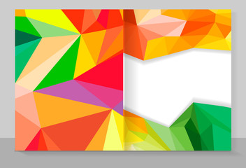 Obraz premium Cover copybook with triangle pattern, abstract background, geometric vector design.