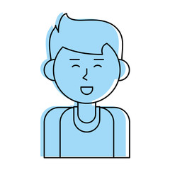 Obraz na płótnie Canvas happy man cartoon icon image vector illustration design blue color