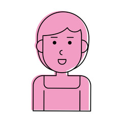 happy woman cartoon  icon image vector illustration design  pink color