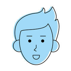 happy man cartoon icon image vector illustration design  blue color