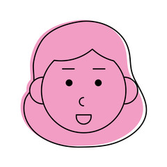 happy woman cartoon  icon image vector illustration design  pink color